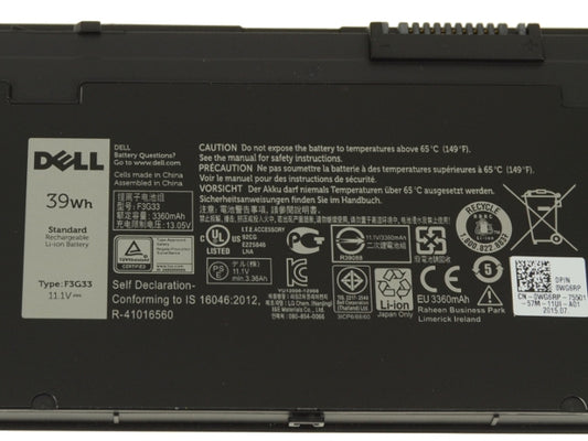 Bateria original DELL modelo F3G33 39Wh Para: Latitude E7250 / E7240