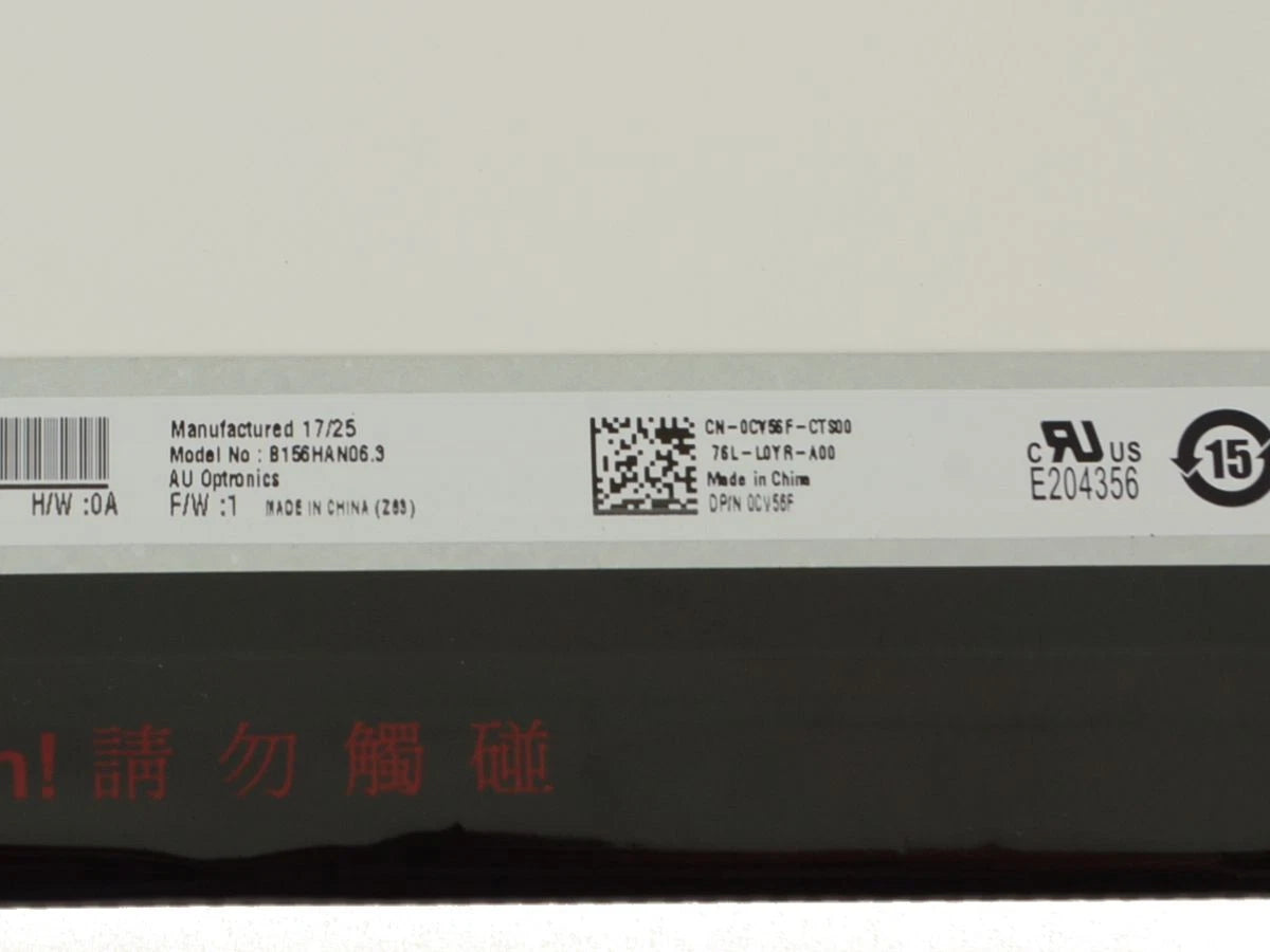 Pantalla DELL modelo 0CV56F LCD 15.6" FHD Mate 30 pines N/P: B156HAN06.3