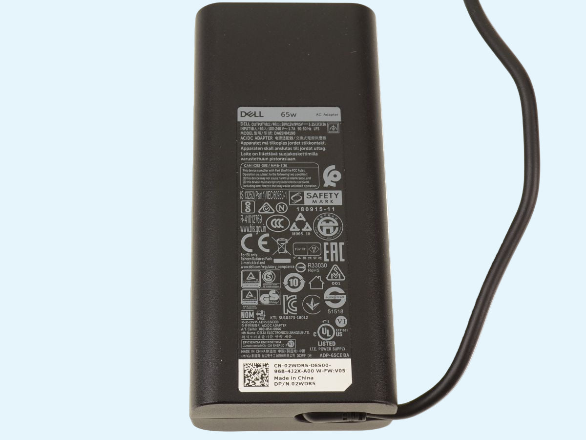 Cargador original DELL modelo 2WDR5 - JJ12F  65-Watts  punta: USB Tipo-C