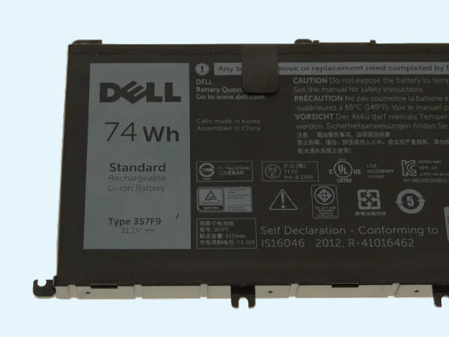 Bateria original DELL modelo 357F9 Inspiron 15 (7559) 74Wh
