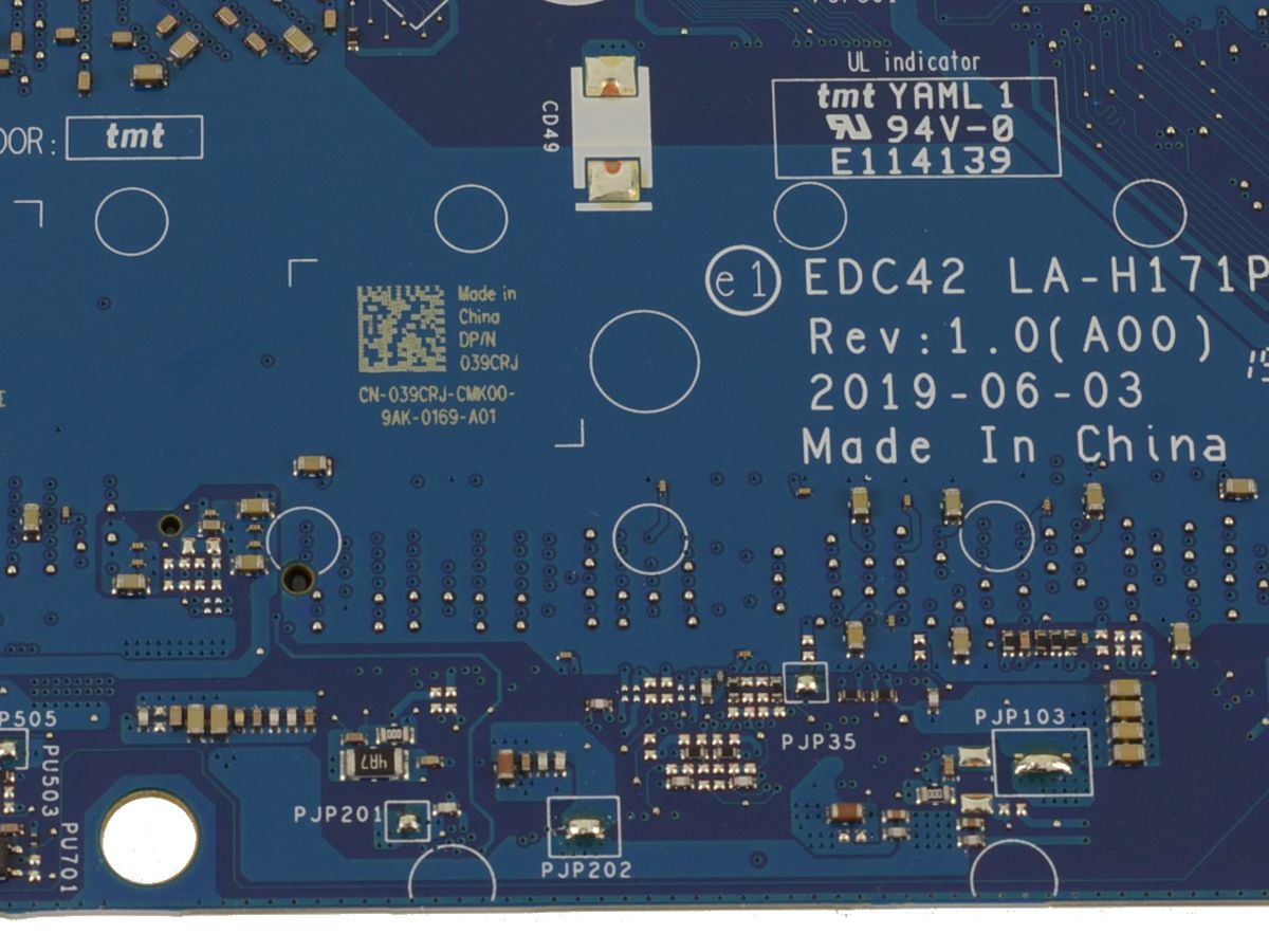 Tarjeta madre/Motherboard N/P: 39CRJ  Latitude 5401; Core i5 9400H; 2.5GHz Quad Core;  LA-H171P