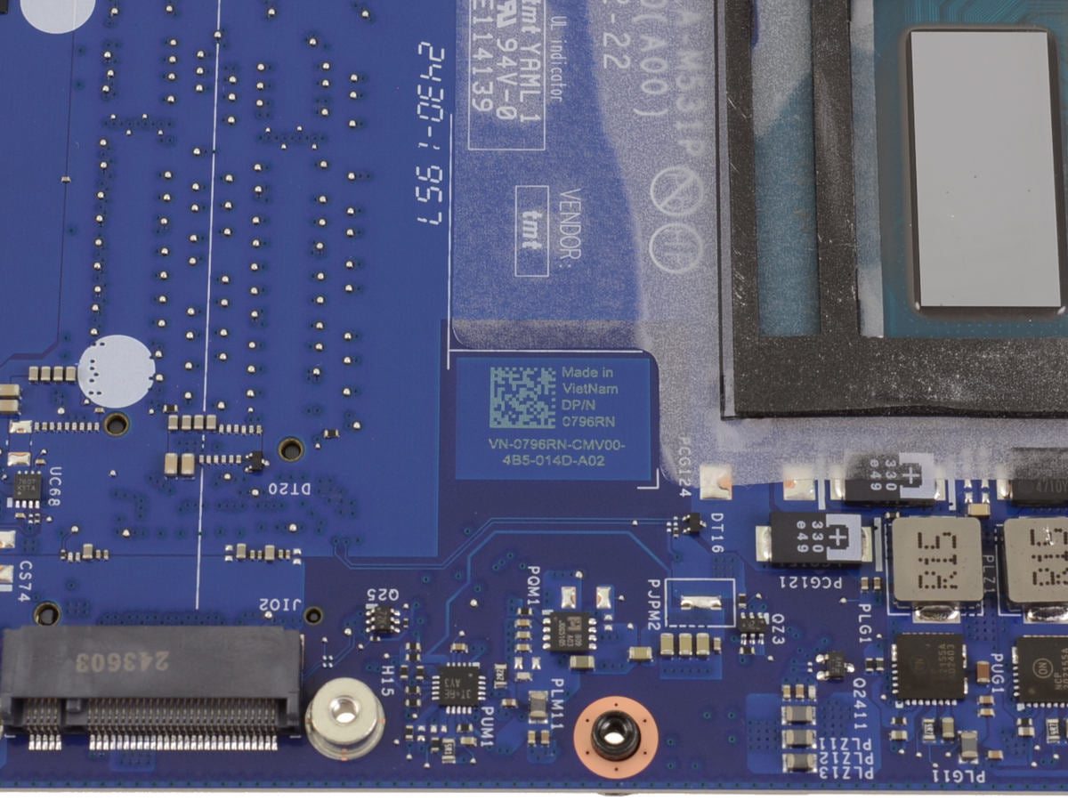 Tarjeta madre/Motherboard N/P: 796RN G16 7630; G15 5530 Intel i9 13900HX; 5.4GHz; LA-M531P