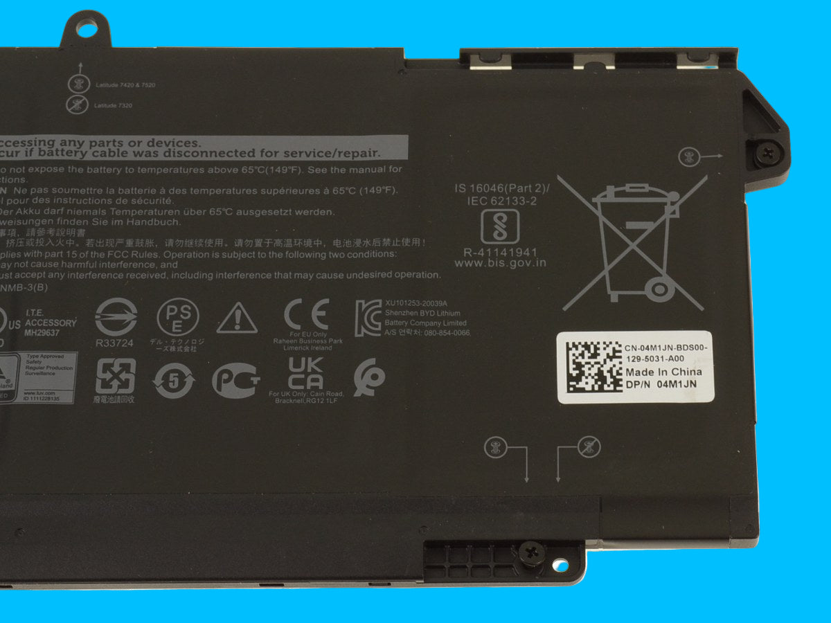Bateria original DELL modelo 7FMXV 63Wh Para: Latitude 5320 7320 7420 7520