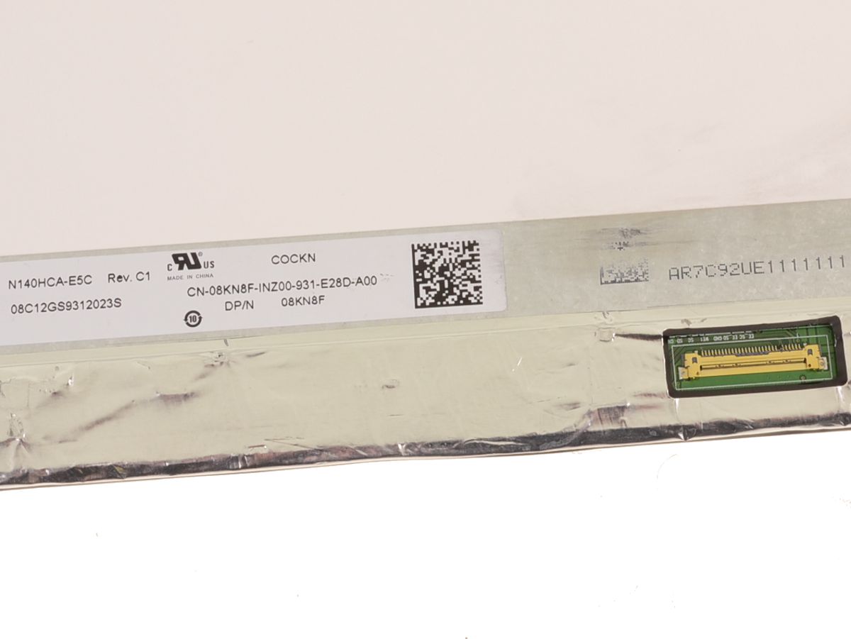 Pantalla DELL modelo 08KN8F 14" FHD LCD LED Matte, 30 pines, P/N: N140HCA-E5C