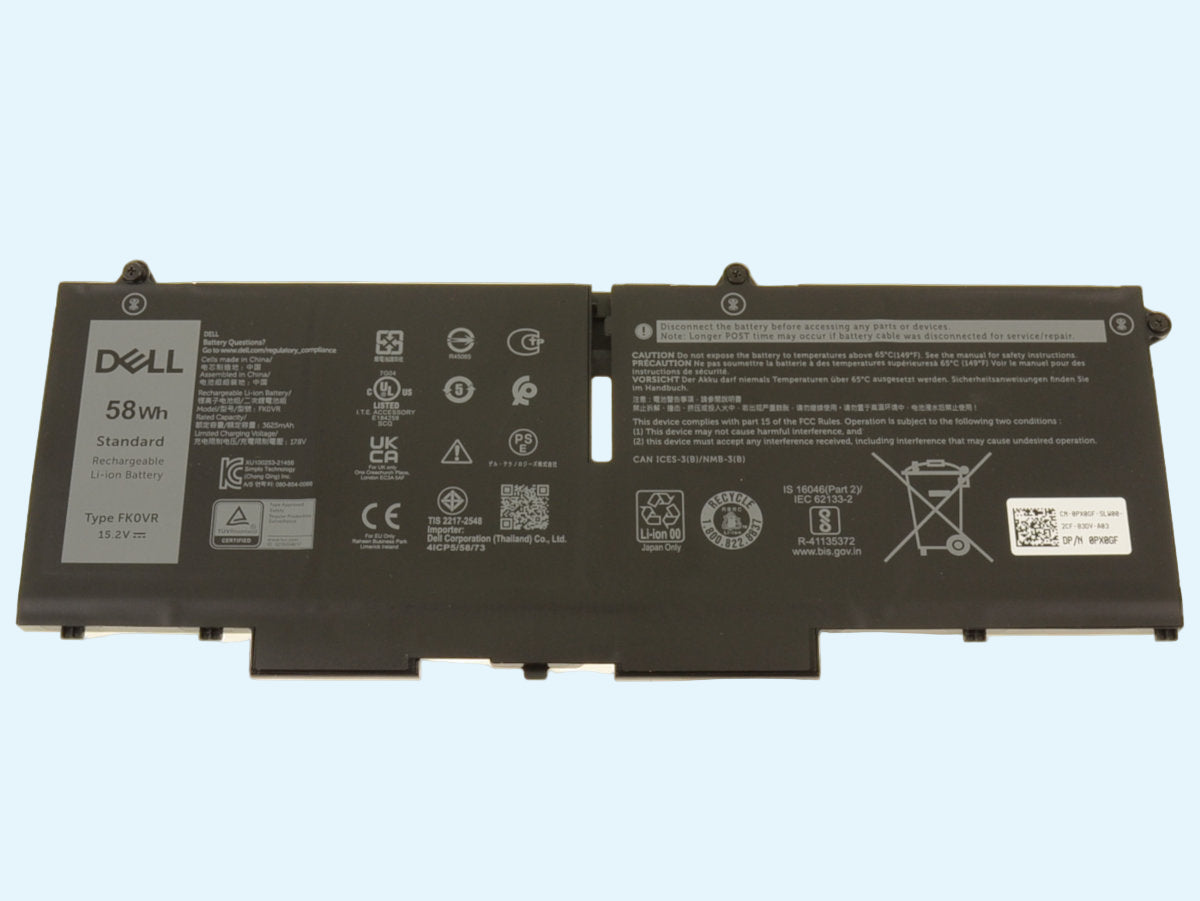 Bateria original DELL modelo FK0VR 58Wh Para: Latitude 5430 5530 7430 7330 7530 5330