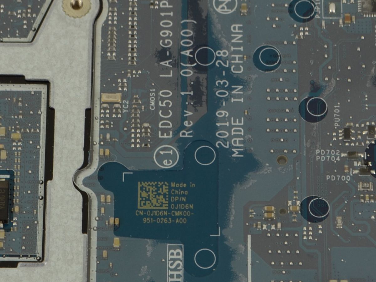 Tarjeta de madre/Motherboard N/P: J1D6N Latitude 5500 Intel i7-8665U 1.9GHz LA-G901P